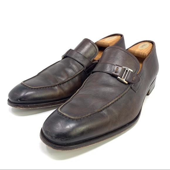 Magnanni Lino Brown Leather Slip On Loafers 12M main image 4